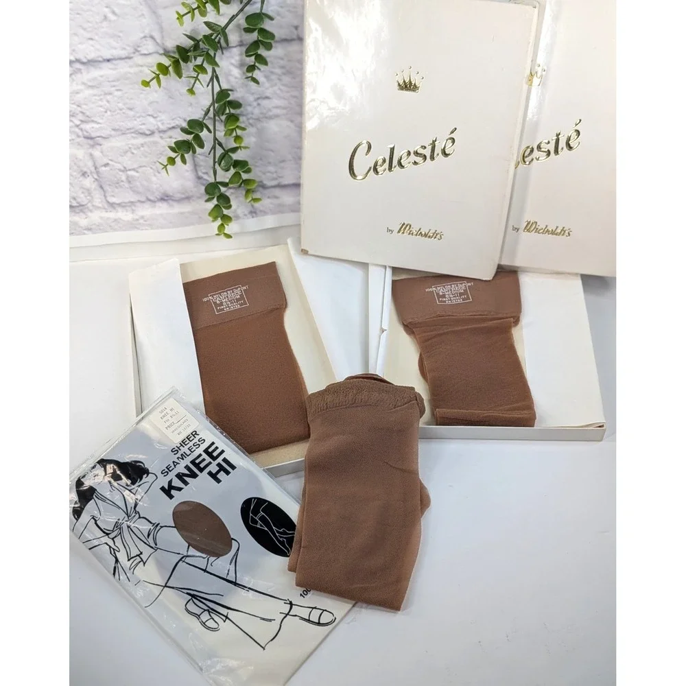 NEW VTG LOT 4💋CANTRECE Celeste DuPont Nylon Hosiery Stockings Pantyhose Twitche